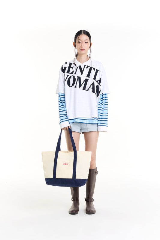 GENTLEWOMAN Easy Day Tote 米白配深藍官方細節圖