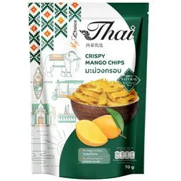 My Choice Thai Crispy Mango Slices 70g | 98% Mango・No Added Sugar | Thai Import