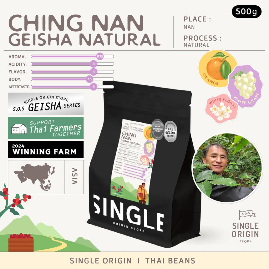 SOS Northern Thailand Specialty Coffee Beans|Single Origin|Chiang Mai・Chiang Rai・Ching Nan・Khun Tune|250g/500g|Whole Bean/Ground