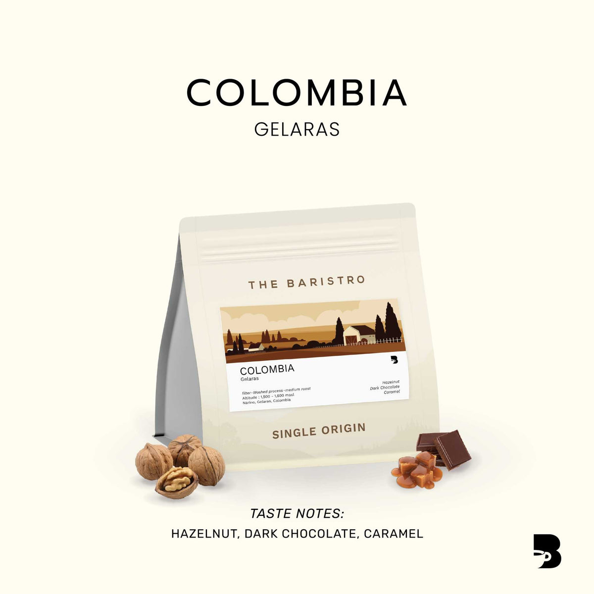 The Baristro เมล็ดกาแฟ คั่วกลาง - Colombia Gelaras