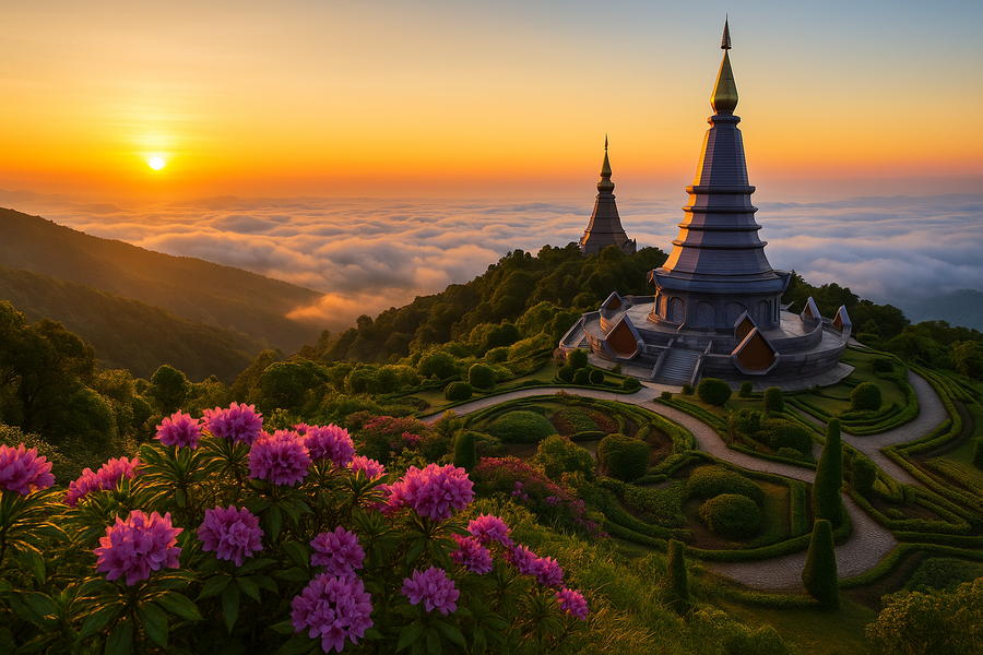 【清邁景點推薦】因他農山 Doi Inthanon 一日遊行程｜泰國最高峰＋雙皇塔＋瀑布＋山地部落必玩路線