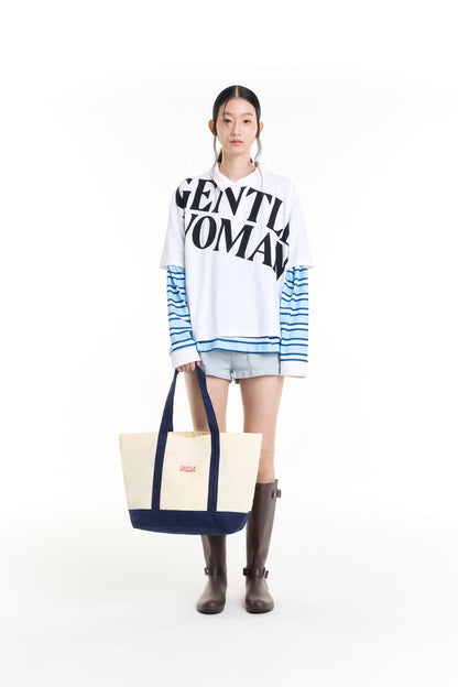 GENTLEWOMAN Easy Day Tote 米白配深藍官方細節圖