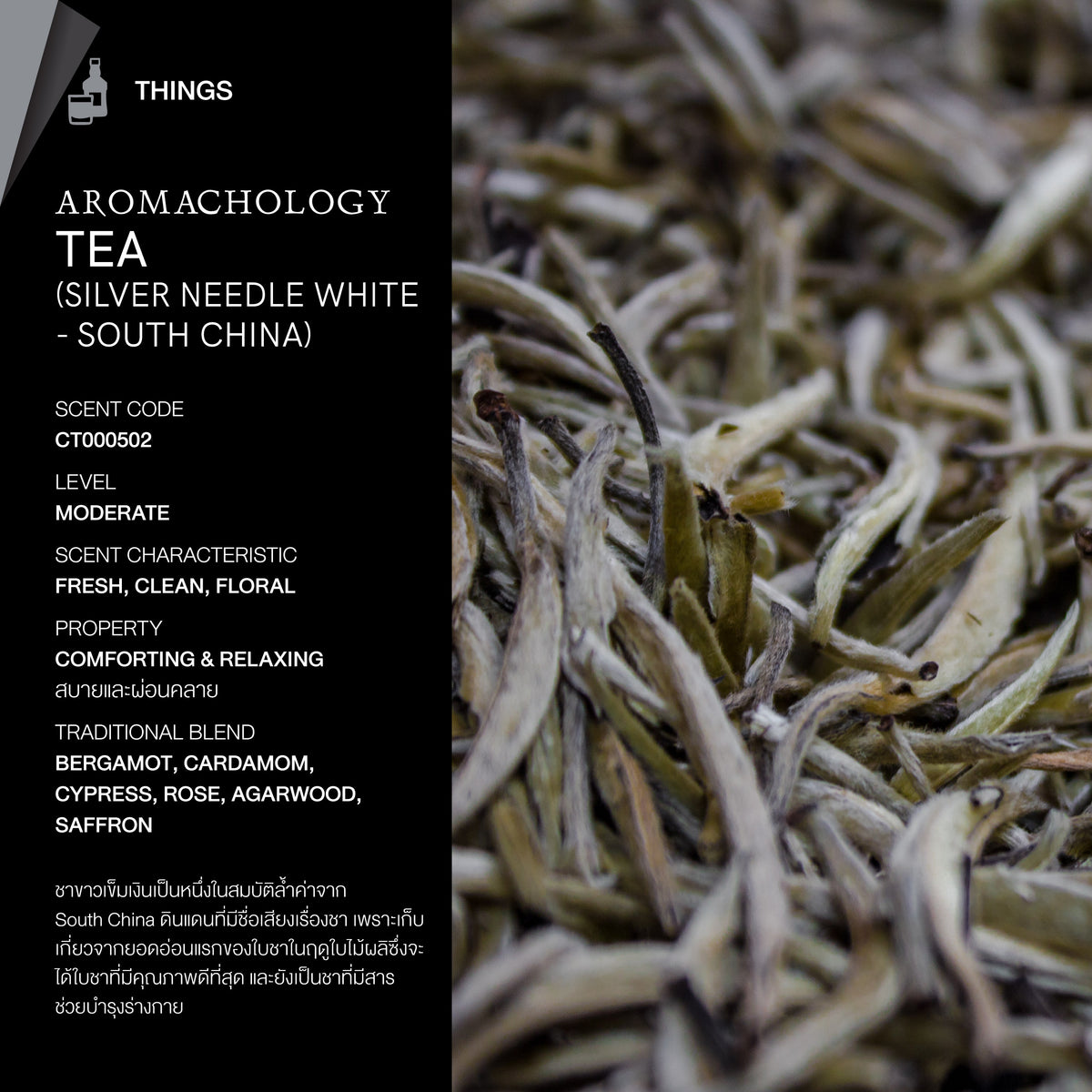 KARMAKAMET Silver Needle White Tea 銀針白茶 官方香調示意圖（非商品包裝照片）