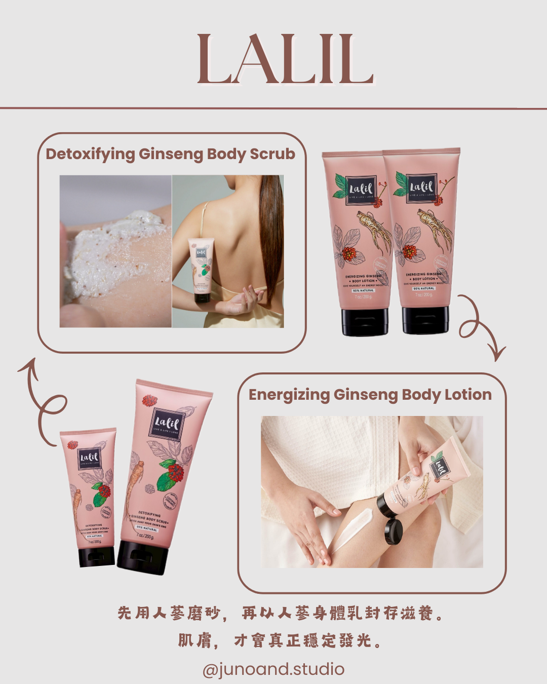 ✨ Lalil 人蔘身體護理系列🌿 天然草本 × 排毒淨化 × 滋養亮膚
