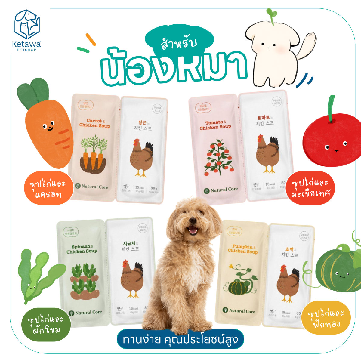 Natural Core Double Pack Dog Food Pack | Grain-Free Hypoallergenic Food Can | All-Natural No-Additive Dog Meal Pack