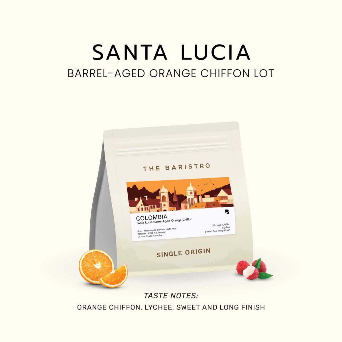 The Baristro Colombia Santa Lucia Barrel-Aged Orange Chiffon Lot