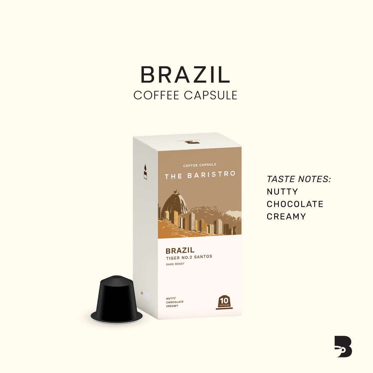 The Baristro Brazil Tiger No.2 Santos Coffee Capsule