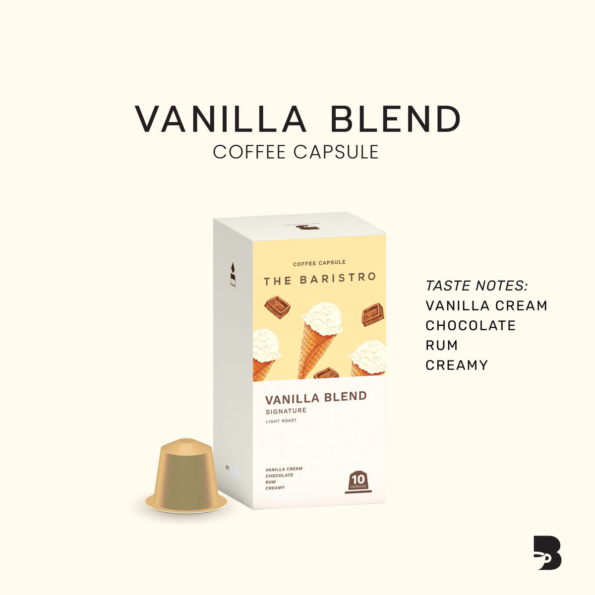 The Baristro Vanilla Blend Coffee Capsule