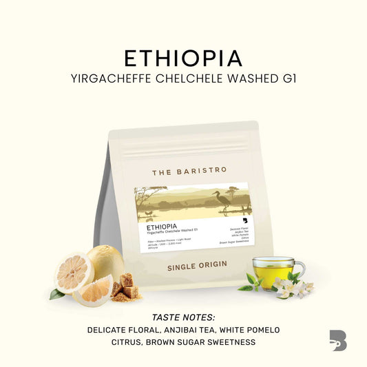 The Baristro เมล็ดกาแฟ คั่วอ่อน - Ethiopia Yirgacheffe Chelchele Washed G1